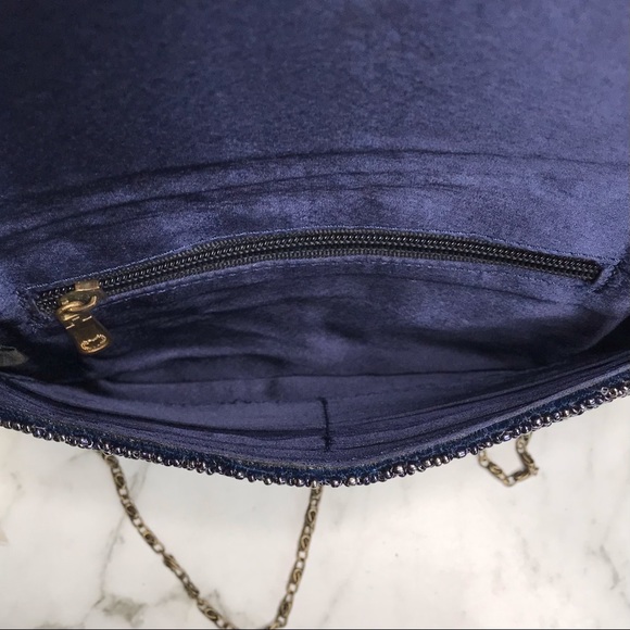 Anthropologie Beaded Crystal Bag Clutch Chain - Picture 6 of 14